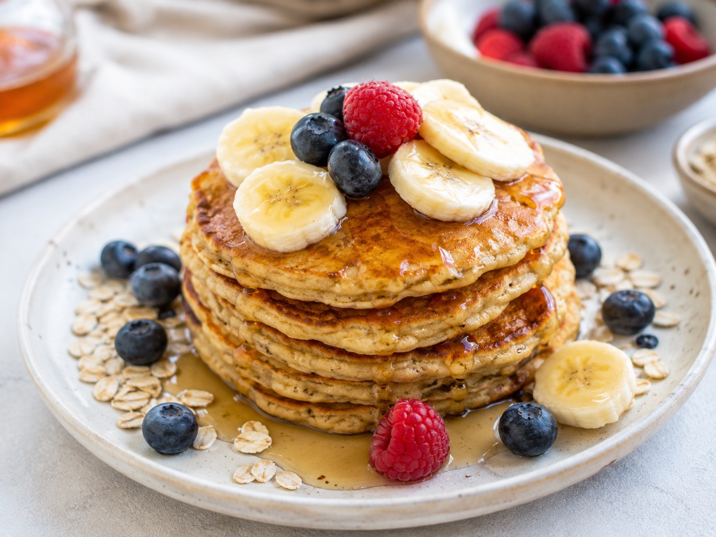 Pancake vegani banana e avena