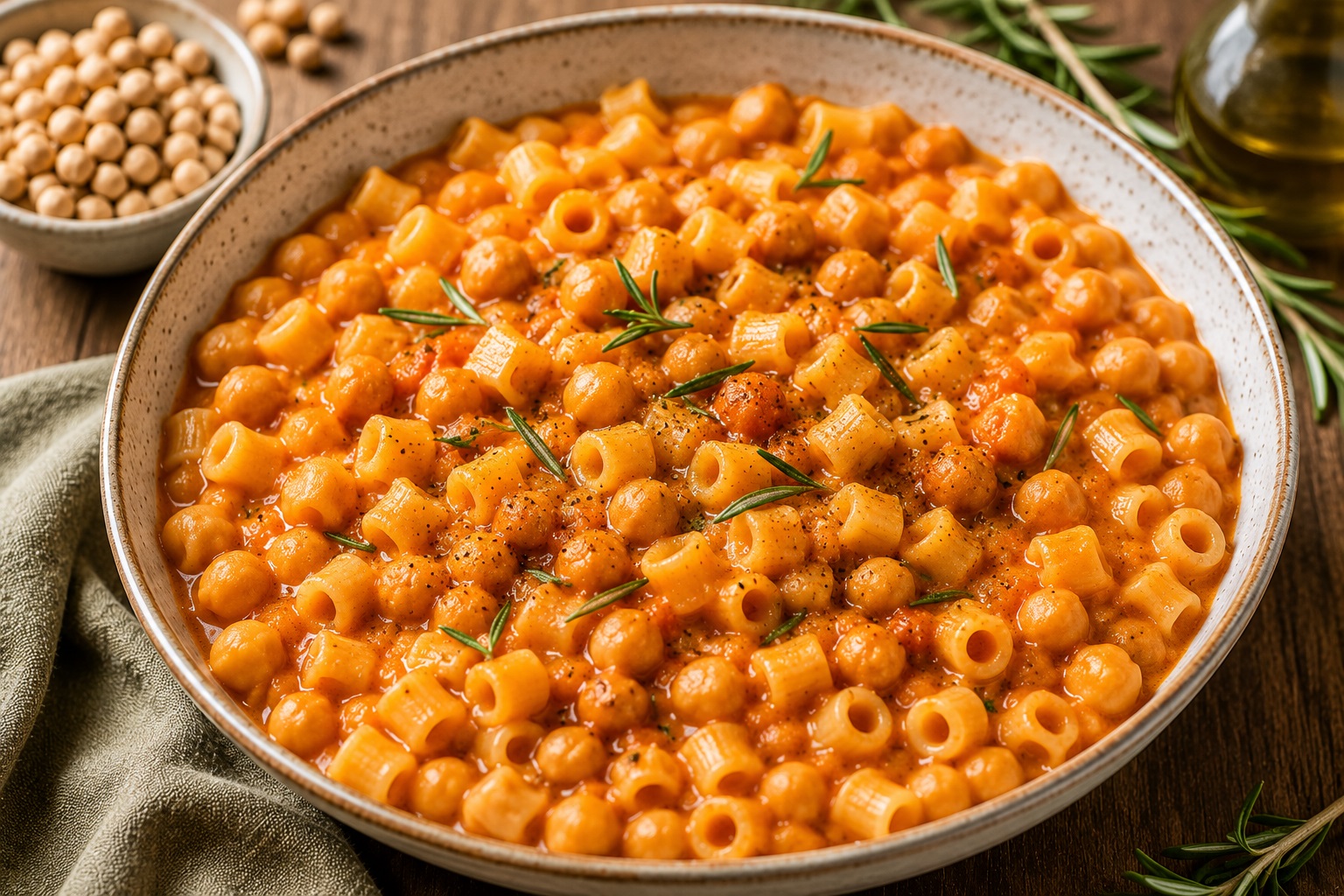 Pasta e ceci cremosa vegana