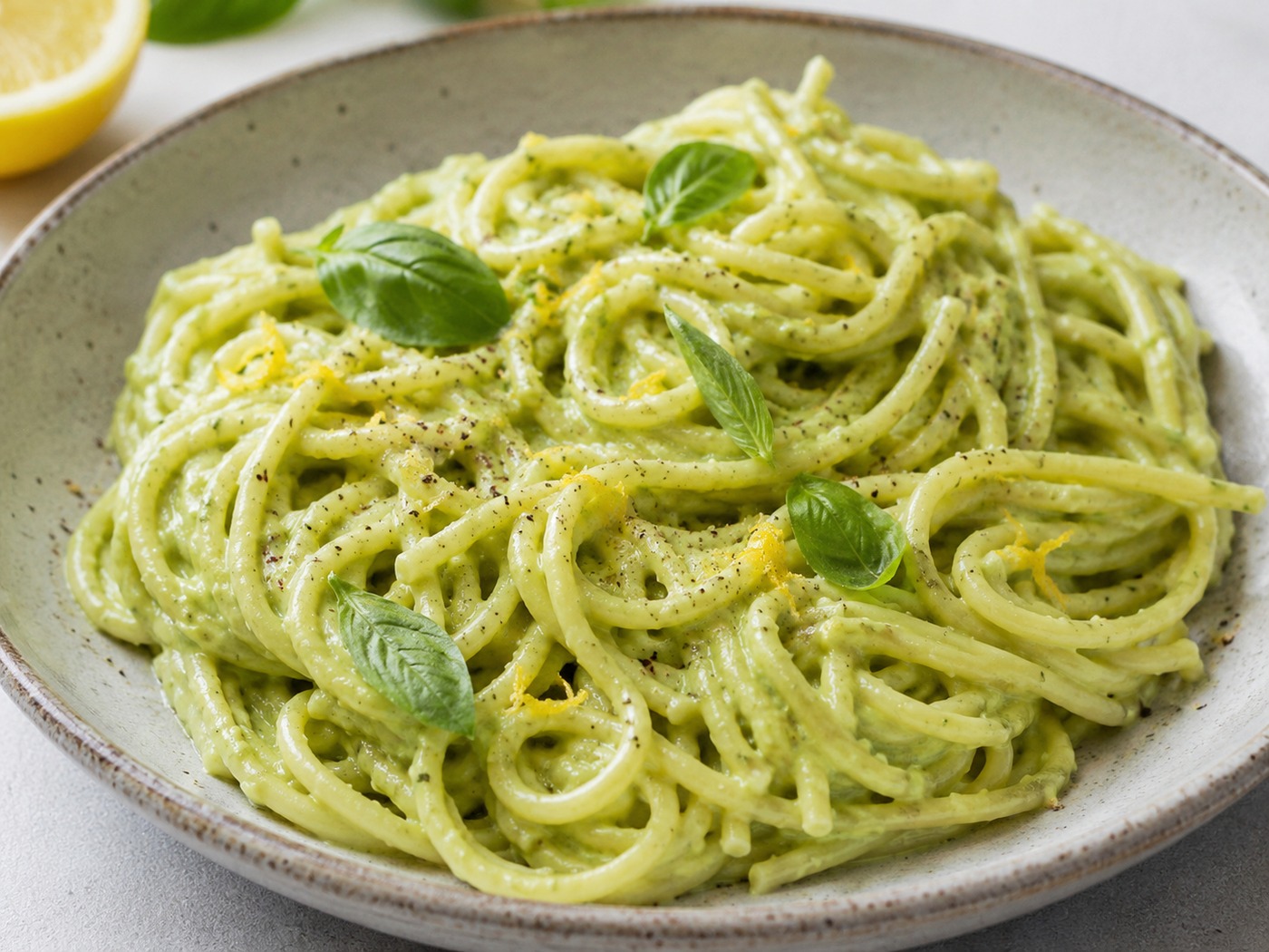Pasta cremosa avocado e limone