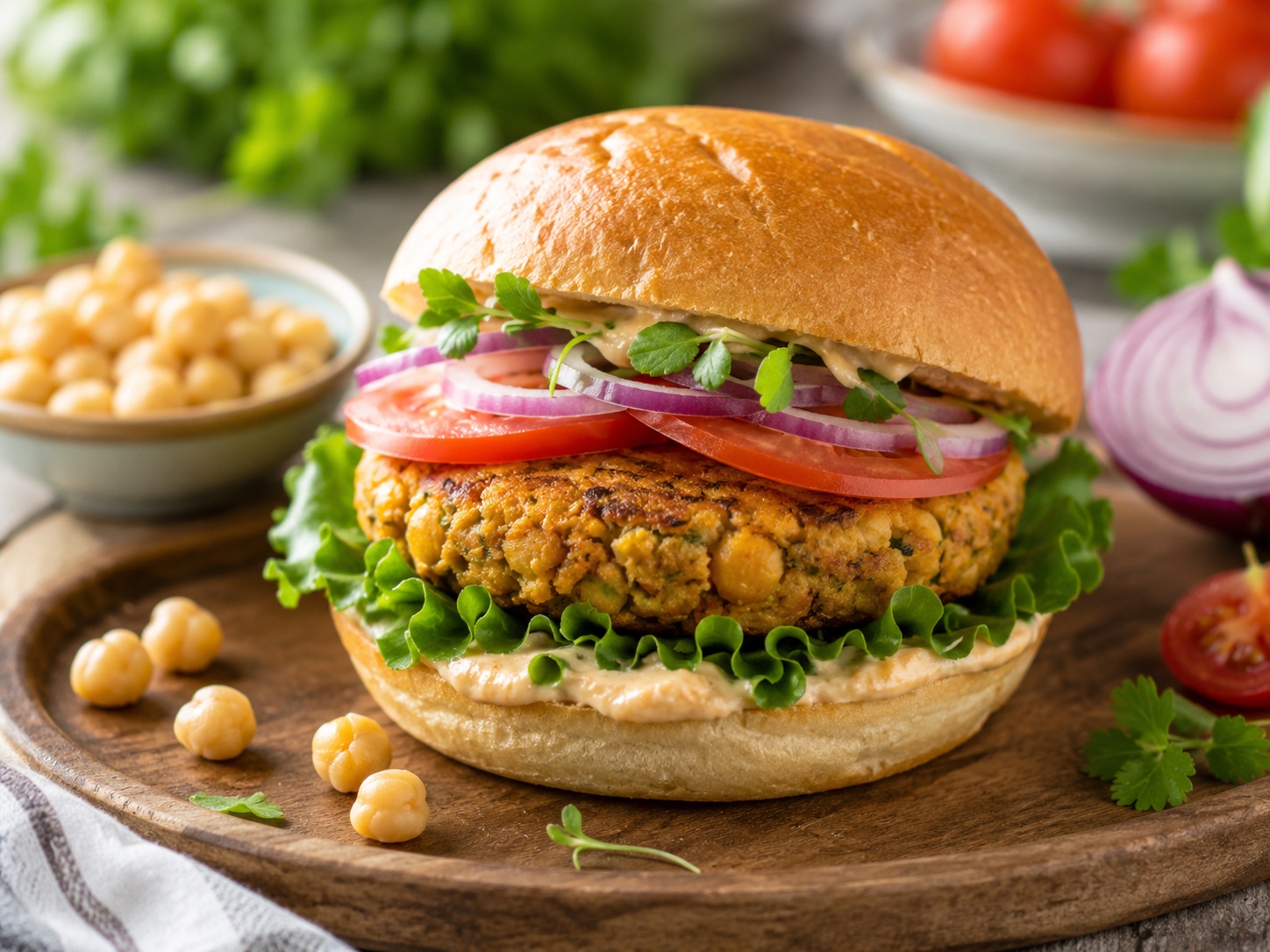 Burger vegano di ceci