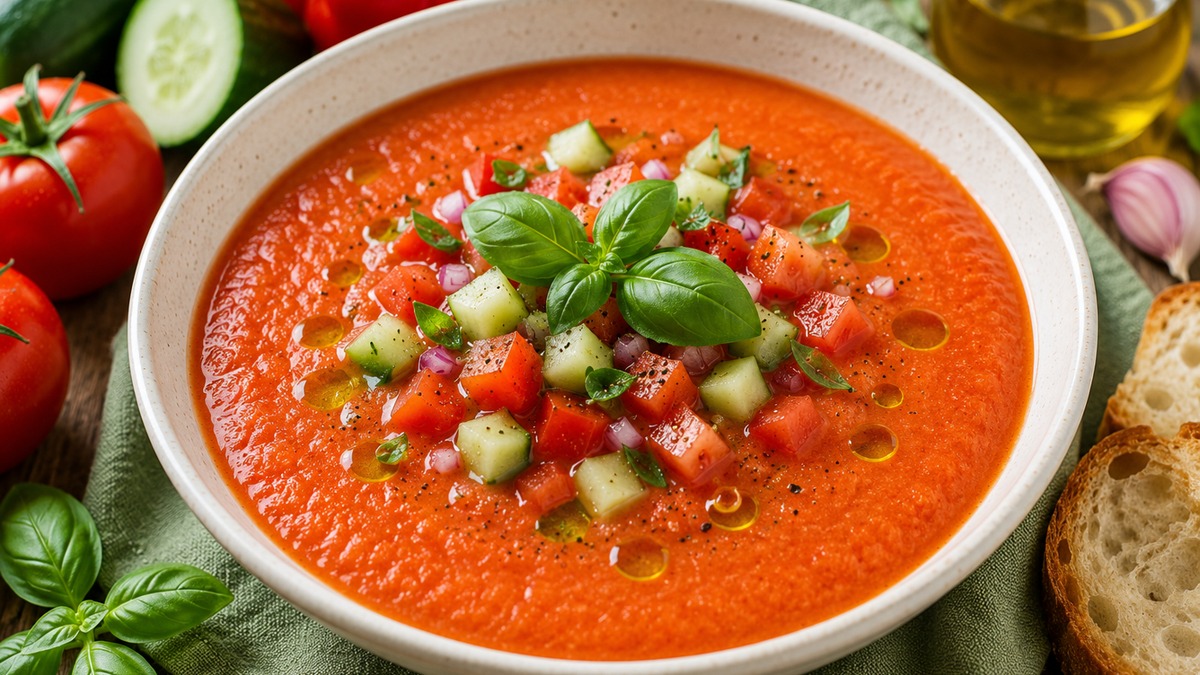 Gazpacho vegano di anguria e pomodoro