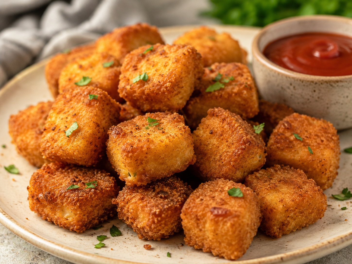Nuggets vegani di tofu croccanti