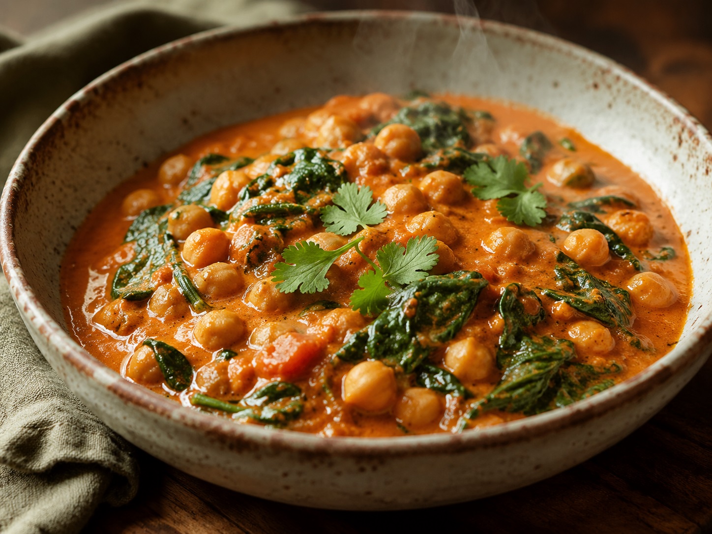 Curry vegano di ceci e spinaci